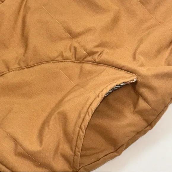 Golden Fleece Men’s Vest Large beige twill and wool plaid Vintage Gorpcore - Picture 6 of 7